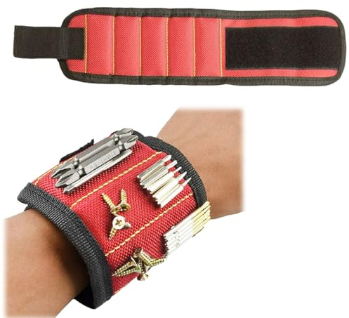 MNYXIS Pulsera Magnética, Soporte Magnético De Tornillo Para Muñeca, Correa Para Herramientas Con Imanes Ligeros y Fuertes Para Sostener Herramientas,Tornillos,Clavos y Brocas,Bricolaje y Herramientas