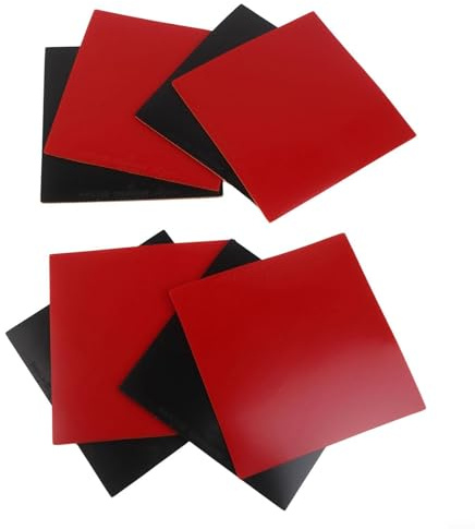 Table Tennis Rubber Sheets with Hard Sponge, 2.2mm Fast Attack Pimples-In Rubber for Ping Pong, High Spin & Control Replacement Rubbers, Red and Black
