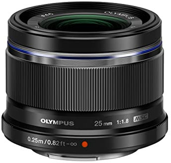 Olympus M.Zuiko Digital 25mm F1.8 Black For Micro Four Thirds System Camera, Compact Design, Beautiful Bokeh, Bright