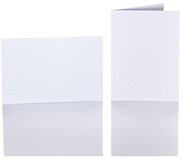 Paper24 100 Briefumschläge B6 80g mit Dreieckslasche in weiß + 100 hochwertige Faltkarte 12x17 cm 240g in weiß 240g