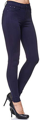 Elara Damen Stretch Hose Skinny Fit Jegging Chunkyrayan H08 Dk.Blue 34 (XS)