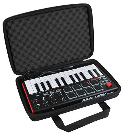 Hard EVA Travel Case for Professional MPK Mini MKII | 25-Key Portable USB MIDI Keyboard by Hermitshell (Black)