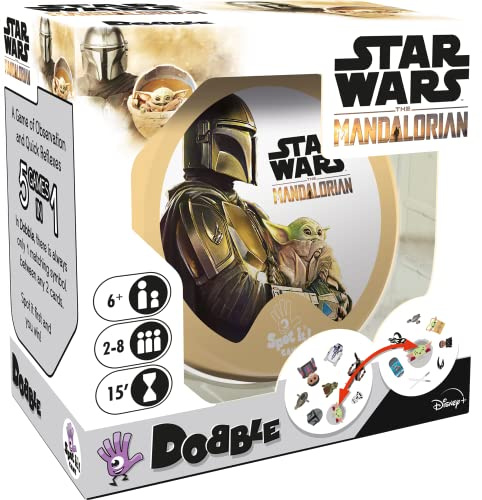 Asmodee , Dobble Star Wars Mandalorian , Card Game , Ages 6+ , 2-8 Players , 15 Minutes Playing Time
