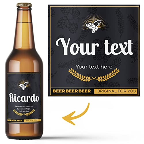 6 étiquettes de bière personnalisées. Autocollants de bière avec nom personnalisé pour fêtes, célébrations et anniversaires. Pack de 6 autocollants en vinyle imperméables.