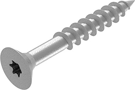 SECCARO Spanplattenschraube 4 x 25 mm, Edelstahl V2A VA A2, Holzschraube mit Teilgewinde, TX/Innensechsrund 250 Stück