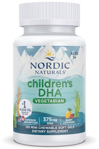 Nordic Naturals, Children's DHA, 120 vegane Softgels, 375mg Omega-3 je Dosis, Glutenfrei, Sojafrei, GMO frei, Geschmacksneutral