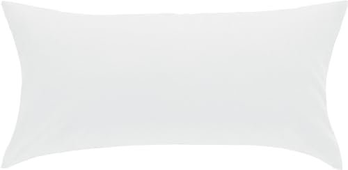 Erwin Müller Kissenbezug, Kissenhülle Uni Nördlingen weiß Größe 40x80 cm - flauschig angeraute Oberfläche für kalte Nächte, temperaturregulierend, mit Reißverschluss