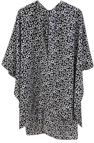 Elu ♥ Dam strand täckande baddräkt kimono cardigan vardagliga toppar med bohemiskt blommönster tryck, Svartvit blommig 26, one size
