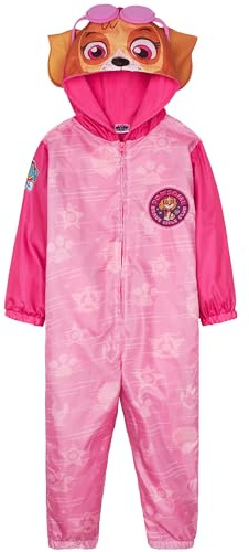 Get Trend Paw Patrol Tuta Antipioggia Bambina, Skye Tuta Pioggia Tutto in Uno Impermeabile Giacca Pile con Cappuccio (5-6 Anni, Rosa Paw Patrol)