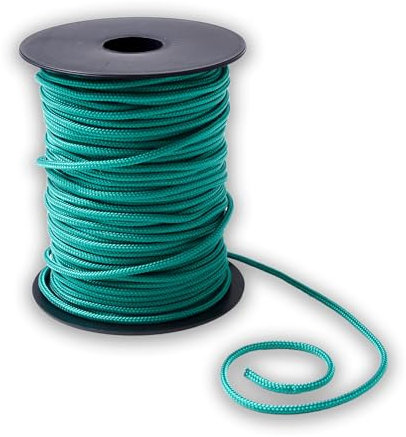 IPEA Cuerda de Nailon para persianas venecianas de Color Verde Medio, 50 Metros, Cuerda para Cortinas, persianas, persianas, Accesorios, Grosor de 3 mm
