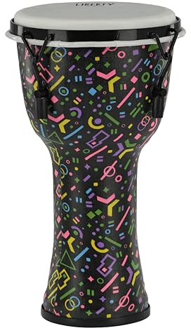 GEWA Liberty Djembé Mechanically Tuned - Durchmesser: 8 (20,3 cm) - Höhe: 16,5 (41,2 cm) - Anzahl Spannhaken: 4 - Muster: Crazy Neon