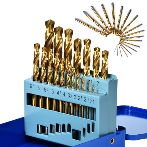 Präzisionsbohrer Metallbohrer Set aus HSS-E M35 Cobalt 19 teilig Spiralbohrer Set 1-10mm, 0,5mm Schritte - Selbstzentrierend für Metallbearbeitung