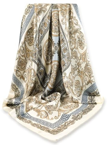 GLORIS Pañuelo de Seda para Mujer 90x90cm – Elegante Pañuelo Cuadrado de Seda | Pañuelo de Cuello de Satén Bandana Pañuelo de Cabeza Paño | Regalo para Mujer Accesorios de Moda, 90X90 cm