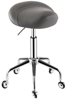 FXLUHAY Taburete Alto con Asiento de Silla de Montar, Barra de Masaje, Silla de Oficina giratoria de 360 ​​Grados con Acolchado Ancho y Grueso.