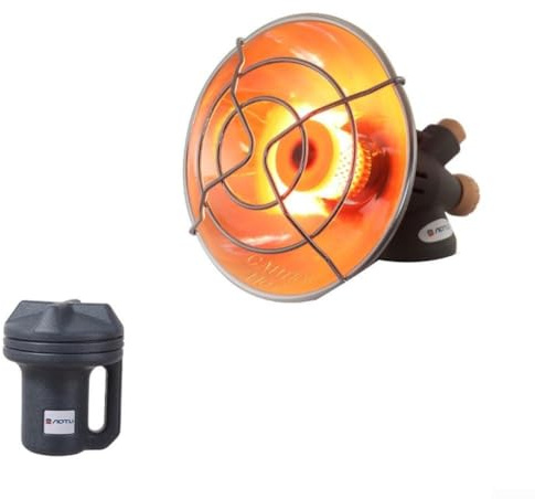 Gasheizstrahler tragbar mit elektrischer Zündung und klappbarem Standfuß Entwickelt für Outdoor für Winteraktivitäten Camping und Angeln (A)