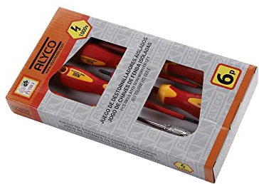 Alyco Orange (HR) - Juego de 5 Destornilladores Aislados 1000V + Tester para mecánica y electricidad - 170446