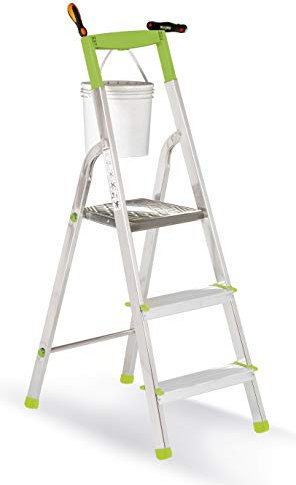 Casabriko 11033 Échelle Domestique en Aluminium 3 marches Vert