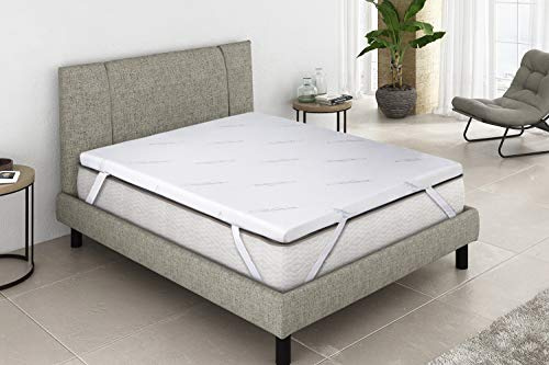 Imperial Komfort topper viskoslástico, polyester, vit, dubbelsäng, 180 x 140 x 8 cm