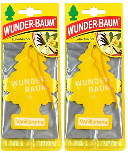 Wunderbaum 2X Vanillaroma Orginal Lufterfrischer Duftbaum Fahrzeugduft 1 STK