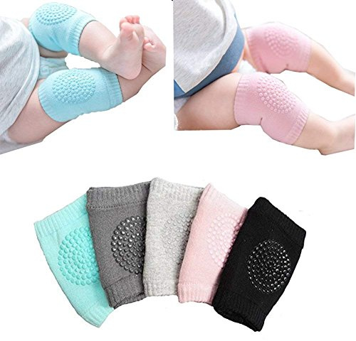 Txyk 5 PCS Coque pour bébé Baby Genoux Coudières Genouillères Rampants de Sécurité Protection, Rose/Gris/Vert/rouge/blanc