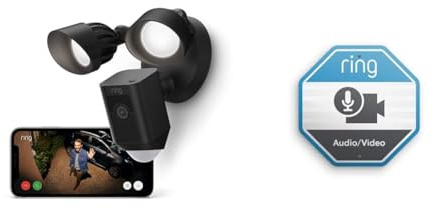 Ring Floodlight Cam Wired Plus | Outdoor Security Camera with 1080p HD Video, LED Floodlights, Siren, Wifi, Hardwired Installation | alternative to CCTV system | Works with Alexa, 2 Cameras
