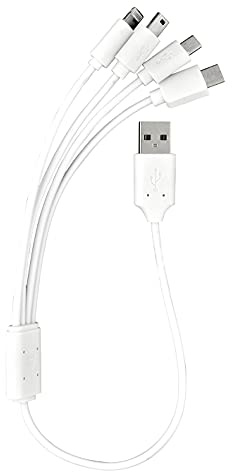 HEITECH Multi USB-laddningskabel 4 i 1 för alla smartphones USB A-kontakt till typ C2