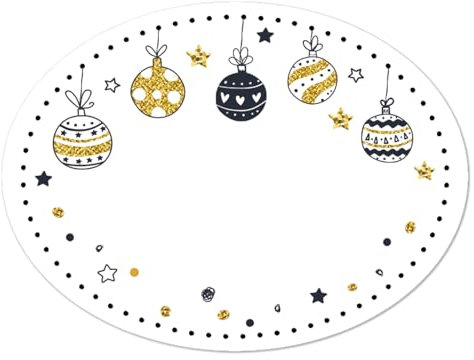 Weihnachtsaufkleber zum Beschriften, 200 Stück: Etiketten-Rolle Weihnachten, Weihnachtssticker Selbstklebend, Geschenkaufkleber Weiß, Sticker Namen, Weihnachtliche Aufkleber Geschenke, 6 x 4,5 cm