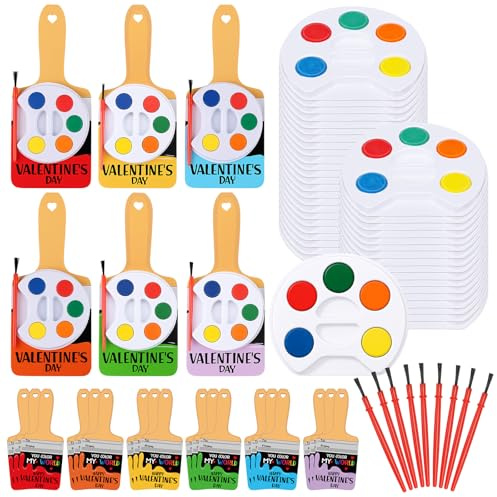 Sabary 24 Set Mini Watercolor Paint Set Gifts Bulk Include Watercolor Painting Kits with Seal Bags and Sheets Glue Points Cards DIY Gifts for Art Party Supplies Favors Birthday
