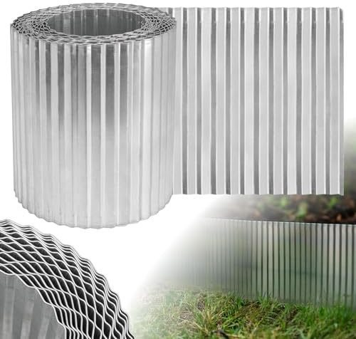 STREND PRO Rasenkante Metall 6m | 15 cm hoch | Verzinkte Beeteinfassung | Hochwertige & Flexible Beetumrandung | Mähkante | Beetbegrenzung | Für Rasen, Garten, Hof, Blumenbeete und mehr