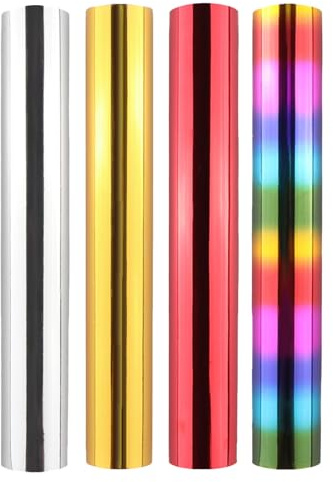 Briartw Glimmer Hot Foil Roll Bundle per artigianato, 4 rotoli di pellicola attivata dal calore per sistema di laminazione a caldo/penna a caldo, 5,9 x 16,1,2 m di pellicola di trasferimento di calore