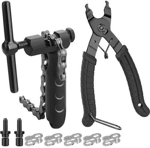 Txeouse Kettennieter Fahrrad, Kettenzange Fahrradkette Reparatur Set, Mit Nieten Fahrradkette Werkzeug zum Entfernen & Anbringen ideal für 6 bis 12-Fach und Singlespeed Kette