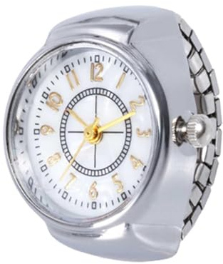 Shurzzesj Orologio ad anello da dito, orologio vintage ad anello, orologio rotondo creativo Qua-rtz analogico ad anello per San Valentino e compleanno