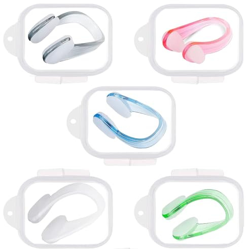 5 PCS Swimming Nose Clips Silicone Nose Plugs Swim Nose Grip Nose Pegs Swimming Nose Protectors For Adult Kids Child Women Men Swimming Water Sports Pool Water Nose Plug Nose Plugs Swim