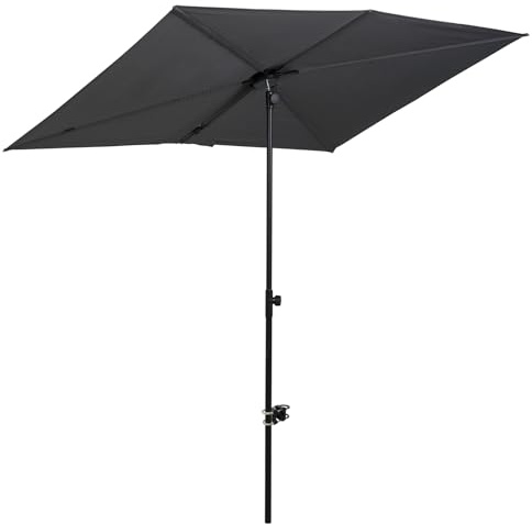 Grand patio Garden Parasol, Patio Umbrella with Handcrank and Tilt, 8 Ribs, Aluminum Pole, Market Umbrella for Lawn, Deck, Backyard, Pool, UV 50+,2.7m (Blue) (Charcoal Grey)
