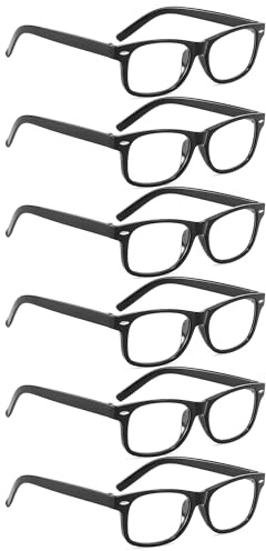 Suertree Occhiali da Lettura Uomo 6 paia Rettangolari Leggeri Occhiali da Vista, Aiuto per Lettura da Donna 1,5 X
