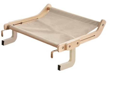 Asiento de ventana para gatos – Percha para gatos para tomar el sol y descansar | Ventosas fuertes con cómoda alfombrilla elevada lugar de descanso para gatitos de interior y gatos adultos, cómodo