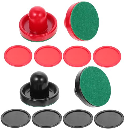 Zerodeko Set Accessori Hockey Air Hockey 76mm Plastica Spingidischi e Dischi da Tavolo Ricambi per Gioco Arcade Famiglia Kit Completo Colore Casuale