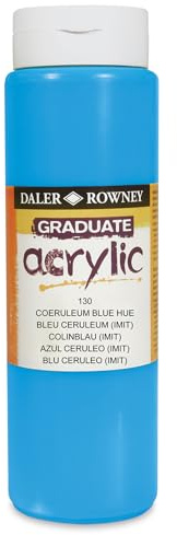 Daler-Rowney Graduate Acrylic Paint, Plastic Bottle, 16.91oz - 500 ml, Coeruleum Blue Hue