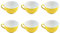 Ritzenhoff & Breker Doppio Kaffeetassen, 6er Set, Kaffee Obertassen mit farbigem Rand, Teetassen für buntes Mix & Match, Porzellan, Sonnengelb, 200 ml, 565096