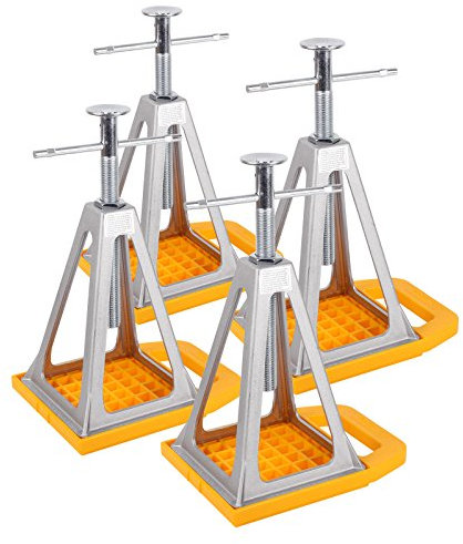 Camco – Caballete de apoyo, altura regulable estabilizadoras Juego de 4 – 28 – 43 cm, carga 2722 kg para caravana o colgante