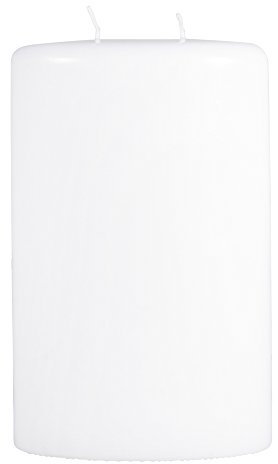 Rayher Kerze, weiß, oval, mit 2 Dochten, 100% Paraffin, Taufkerze, Hochzeitskerze, Kerzenrohling zum Verzieren und Basteln, 13,5 x 7,5 cm, Höhe 22 cm, 31550000