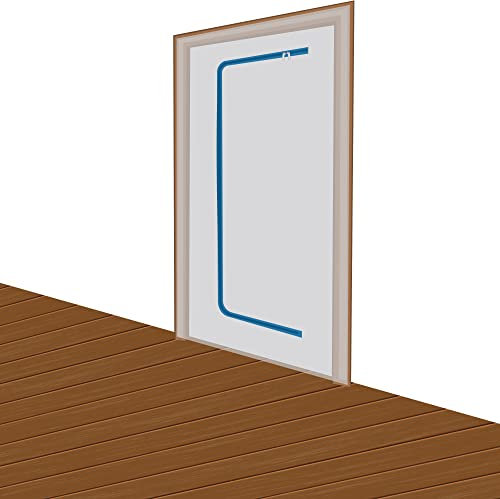 Green Home Porte anti-poussière avec fermeture éclair - 1,10 x 2,20 m, blanc (ensemble de trois - set)