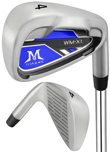 MAZEL Golf Eisen Single1,2,3,4,5,6,7,8,9, P, A,S, Edelstahl Golf Club Eisen für Männer Rechtshänder (Blue Individual Iron,RH, #4 Iron)