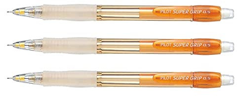 Pilot - Lote de 3 portaminas recargables H-185 (0,5 mm), color naranja