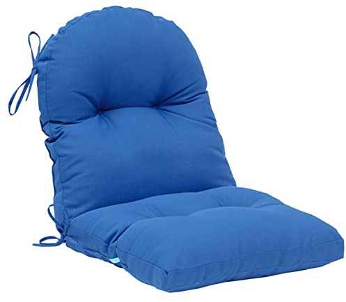 QILLOWAY Tufted Outdoor Chair Cushions, Waterproof Patio Seat Back Pads, Weather Resistant Non Slip Replacement Cushions for Outdoor Furniture Wicker Lounge Chairs,Marine Blue