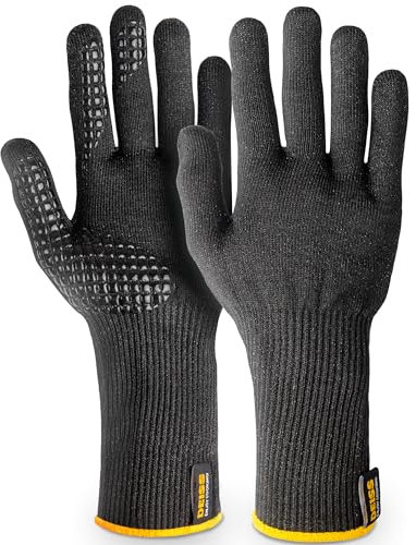 Deiss Guantes de cocina resistentes al calor, guantes de cocina para barbacoa, guantes de horno resistentes al calor para manipular alimentos calientes, cocinar, hornear, guantes de soldadura, guantes