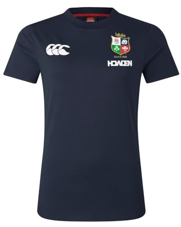 Canterbury Camiseta de algodón para Mujer, diseño de Leones británicos e irlandeses, Zafiro Oscuro, 14