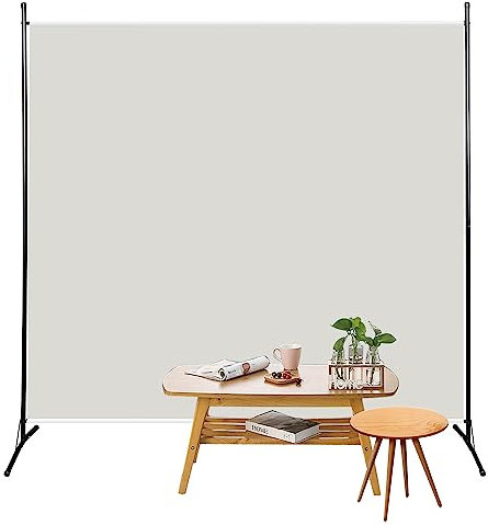 Yakimz Paravent 1 Teilig Raumteiler Freistehend Sichtschutzwand Raumteiler Stellwand Trennwand Sichtschutz für Büros, Balkon,Schlafzimmer,Außengarten 180cm x 180cm|Beige