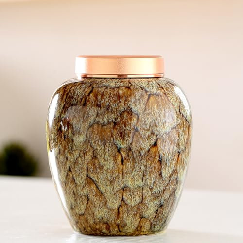 Storage Jars Coffee Bean Storage Jar Tea Tins Cans Canister Traditional Tea Caddy Sealed Lids Home Kitchen Dining Decoration (Yellow)