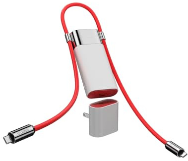 sharge 3 in 1 Power Bank PD 40W Fast Charging 10000mAh Portable Charger with Red Cable SUPERVOOC 55W 36Wh Battery Pack for iPhone 16/ OnePlus 12/11/Open/Nord Series